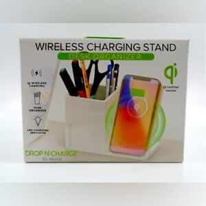 Drop n Charge by Rejuice Wireless Charging Station with Pen Holder Brand New